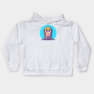 Popcorn Cartoon Vector Icon Illustration Kids Hoodie